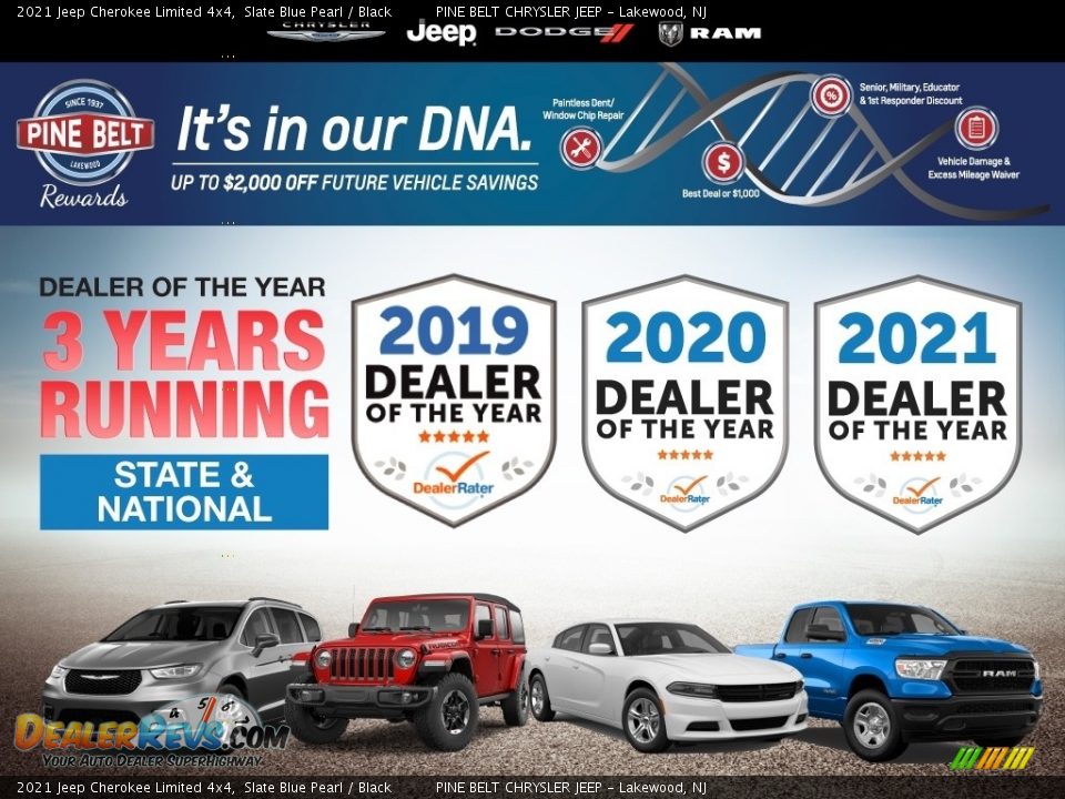2021 Jeep Cherokee Limited 4x4 Slate Blue Pearl / Black Photo #5
