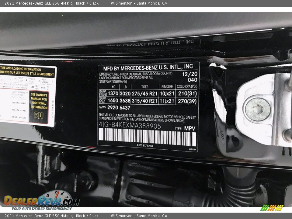 2021 Mercedes-Benz GLE 350 4Matic Black / Black Photo #10