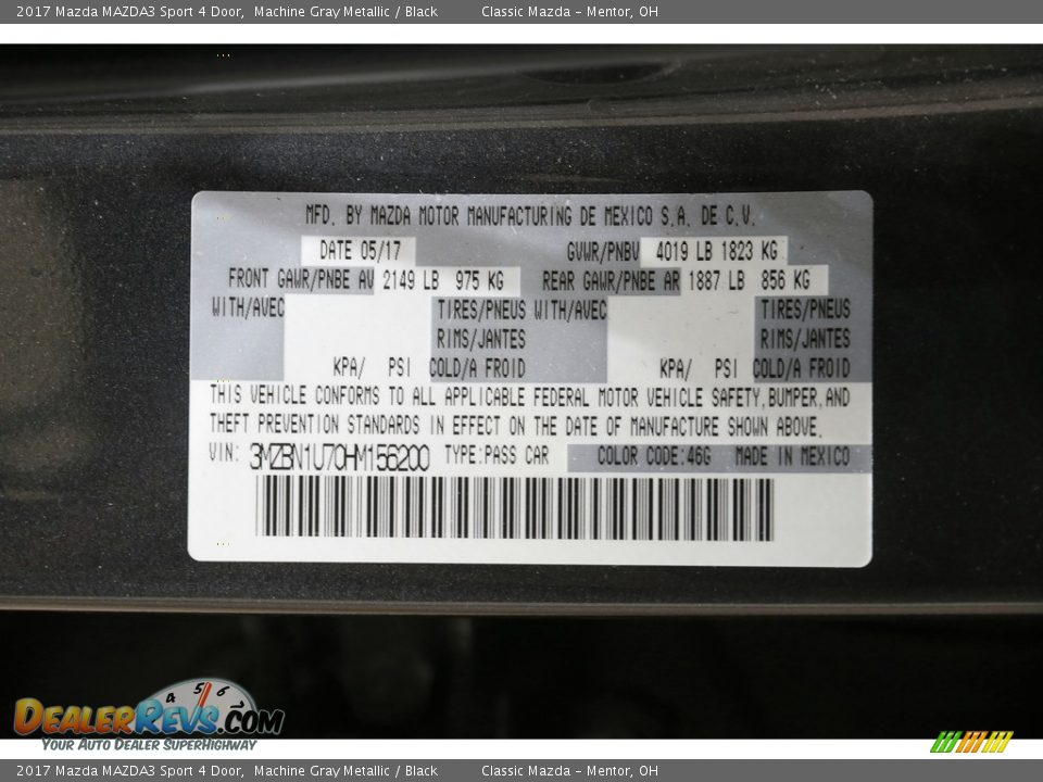 2017 Mazda MAZDA3 Sport 4 Door Machine Gray Metallic / Black Photo #18