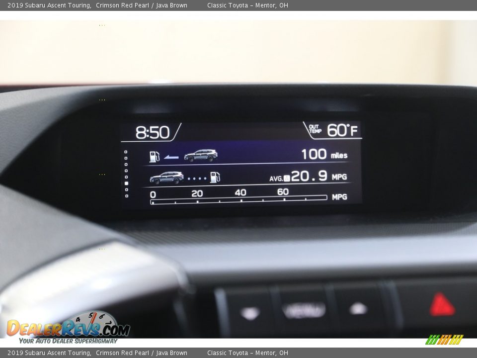 2019 Subaru Ascent Touring Crimson Red Pearl / Java Brown Photo #10