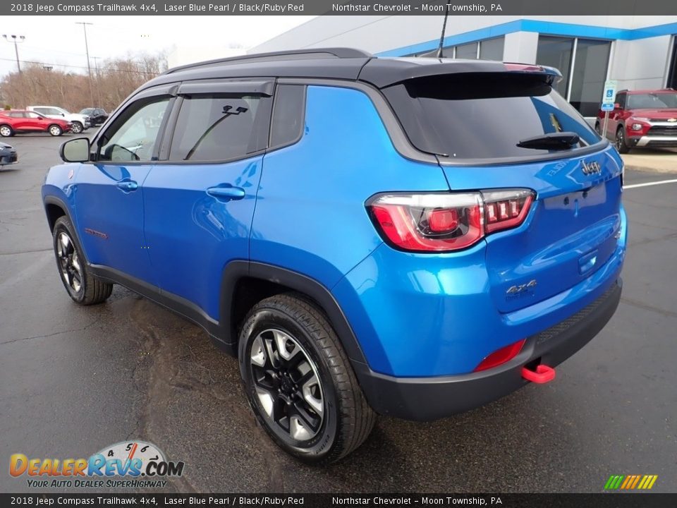 2018 Jeep Compass Trailhawk 4x4 Laser Blue Pearl / Black/Ruby Red Photo #4