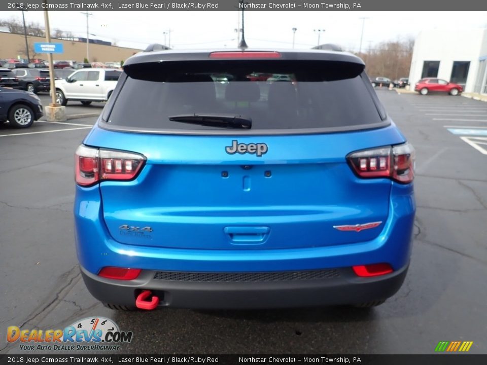 2018 Jeep Compass Trailhawk 4x4 Laser Blue Pearl / Black/Ruby Red Photo #6