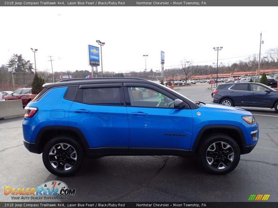 2018 Jeep Compass Trailhawk 4x4 Laser Blue Pearl / Black/Ruby Red Photo #10