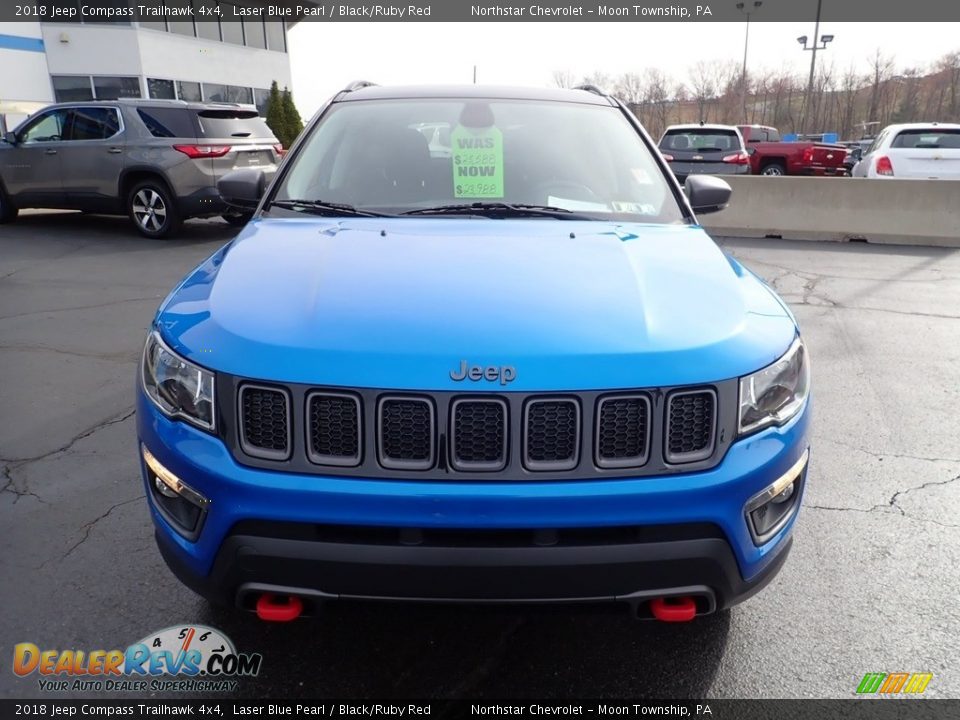 2018 Jeep Compass Trailhawk 4x4 Laser Blue Pearl / Black/Ruby Red Photo #13