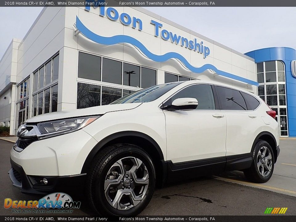 2018 Honda CR-V EX AWD White Diamond Pearl / Ivory Photo #1