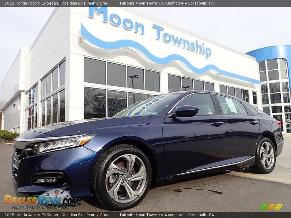 2018 Honda Accord EX Sedan Obsidian Blue Pearl / Gray Photo #1