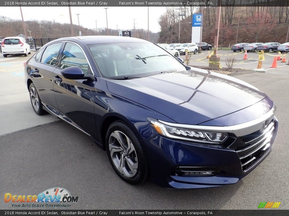 2018 Honda Accord EX Sedan Obsidian Blue Pearl / Gray Photo #7