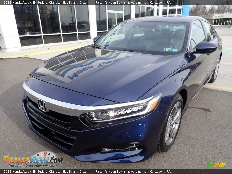 2018 Honda Accord EX Sedan Obsidian Blue Pearl / Gray Photo #9