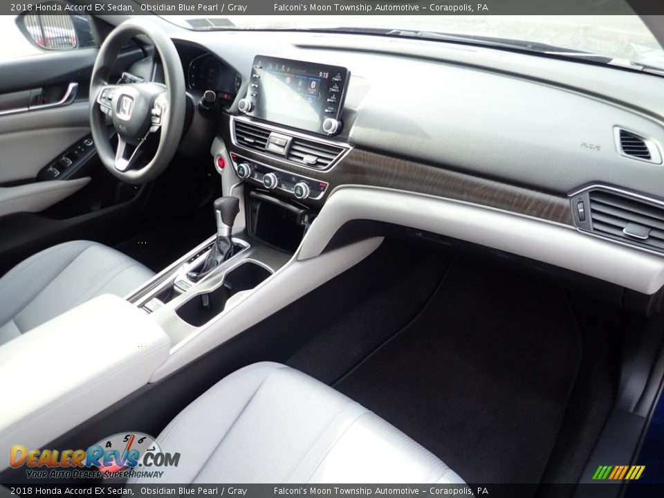 2018 Honda Accord EX Sedan Obsidian Blue Pearl / Gray Photo #12