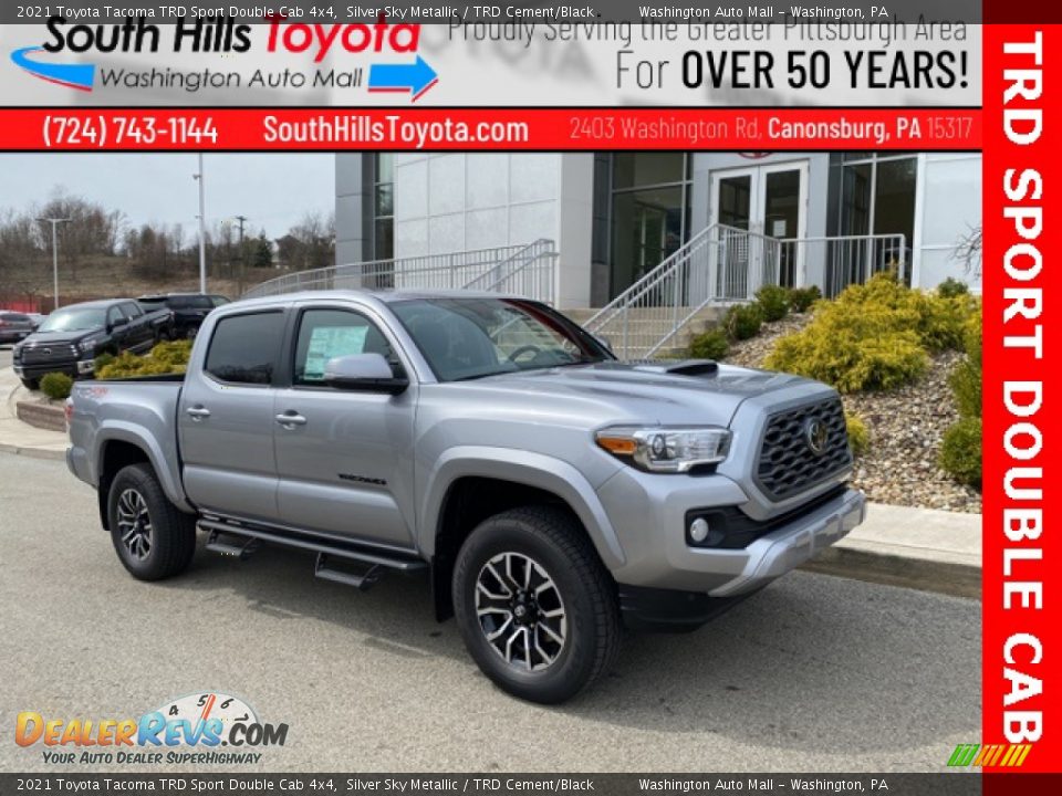 2021 Toyota Tacoma TRD Sport Double Cab 4x4 Silver Sky Metallic / TRD Cement/Black Photo #1