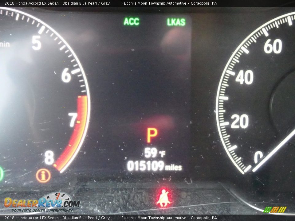 2018 Honda Accord EX Sedan Obsidian Blue Pearl / Gray Photo #24