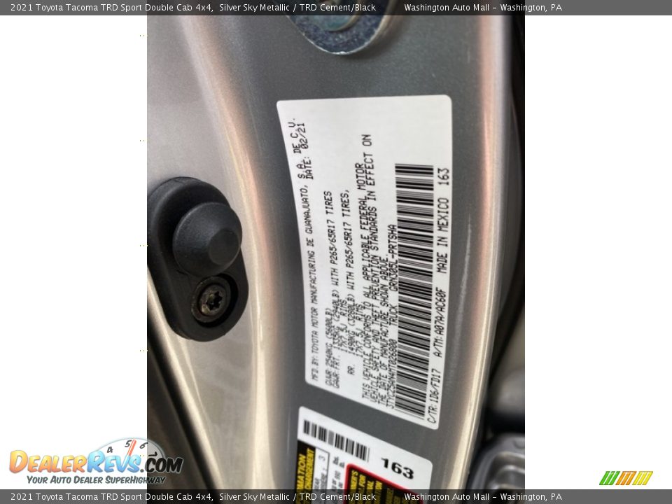 2021 Toyota Tacoma TRD Sport Double Cab 4x4 Silver Sky Metallic / TRD Cement/Black Photo #31