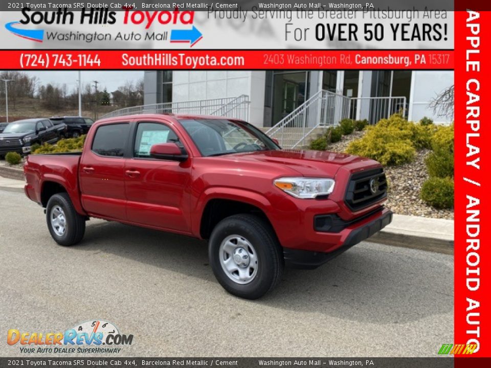 2021 Toyota Tacoma SR5 Double Cab 4x4 Barcelona Red Metallic / Cement Photo #1