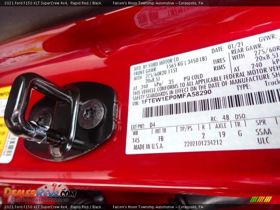 2021 Ford F150 XLT SuperCrew 4x4 Rapid Red / Black Photo #11