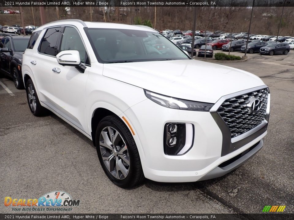 2021 Hyundai Palisade Limited AWD Hyper White / Beige Photo #3