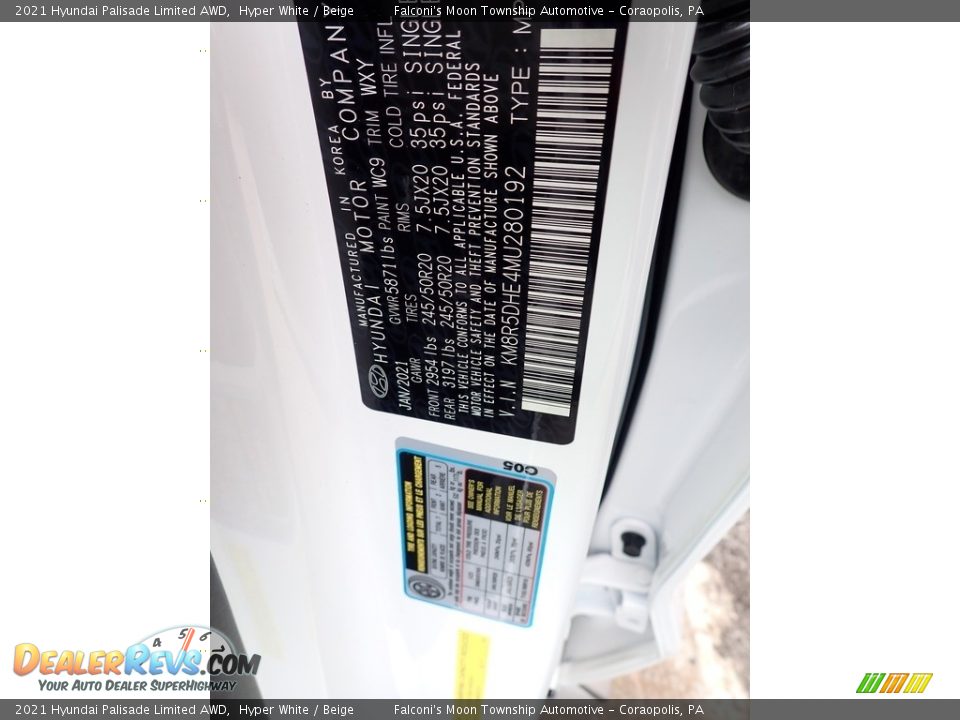 2021 Hyundai Palisade Limited AWD Hyper White / Beige Photo #12