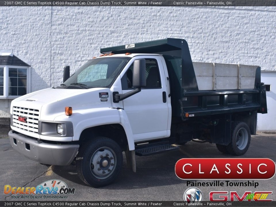 2007 GMC C Series TopKick C4500 Regular Cab Chassis Dump Truck Summit White / Pewter Photo #1