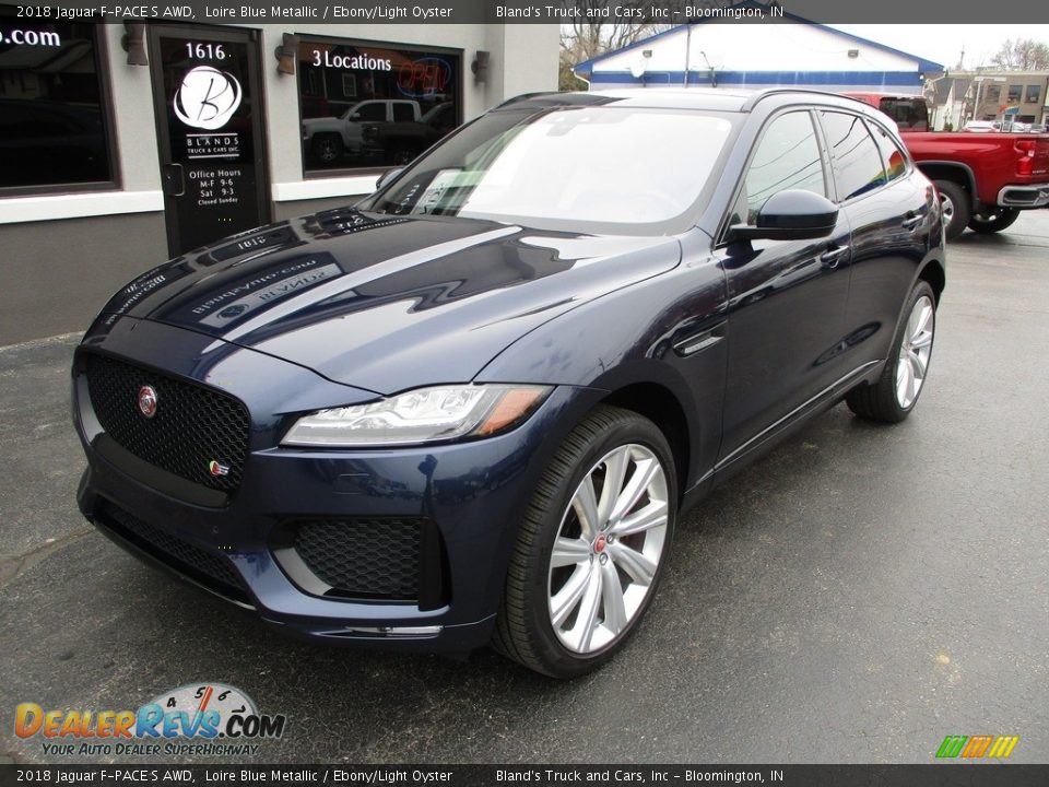 2018 Jaguar F-PACE S AWD Loire Blue Metallic / Ebony/Light Oyster Photo #2