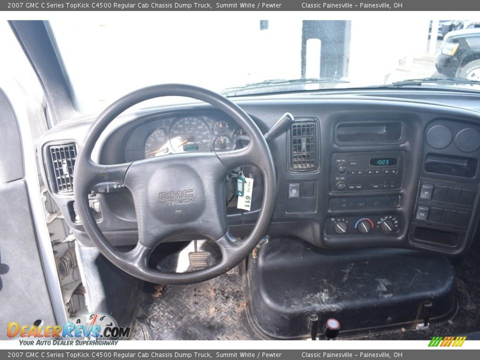 2007 GMC C Series TopKick C4500 Regular Cab Chassis Dump Truck Summit White / Pewter Photo #15