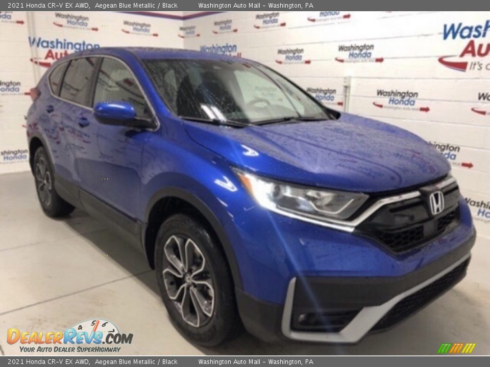 2021 Honda CR-V EX AWD Aegean Blue Metallic / Black Photo #2