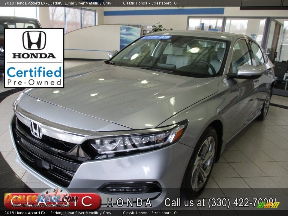 2018 Honda Accord EX-L Sedan Lunar Silver Metallic / Gray Photo #1