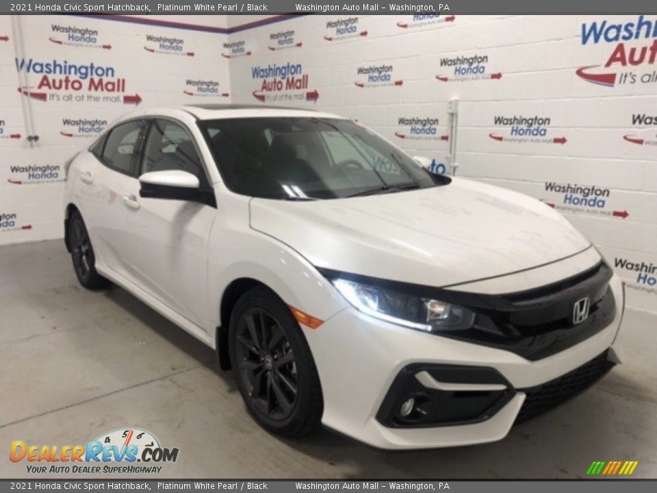 2021 Honda Civic Sport Hatchback Platinum White Pearl / Black Photo #2