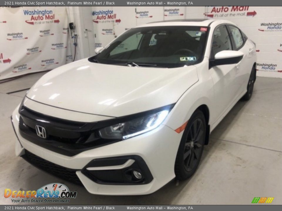 2021 Honda Civic Sport Hatchback Platinum White Pearl / Black Photo #3