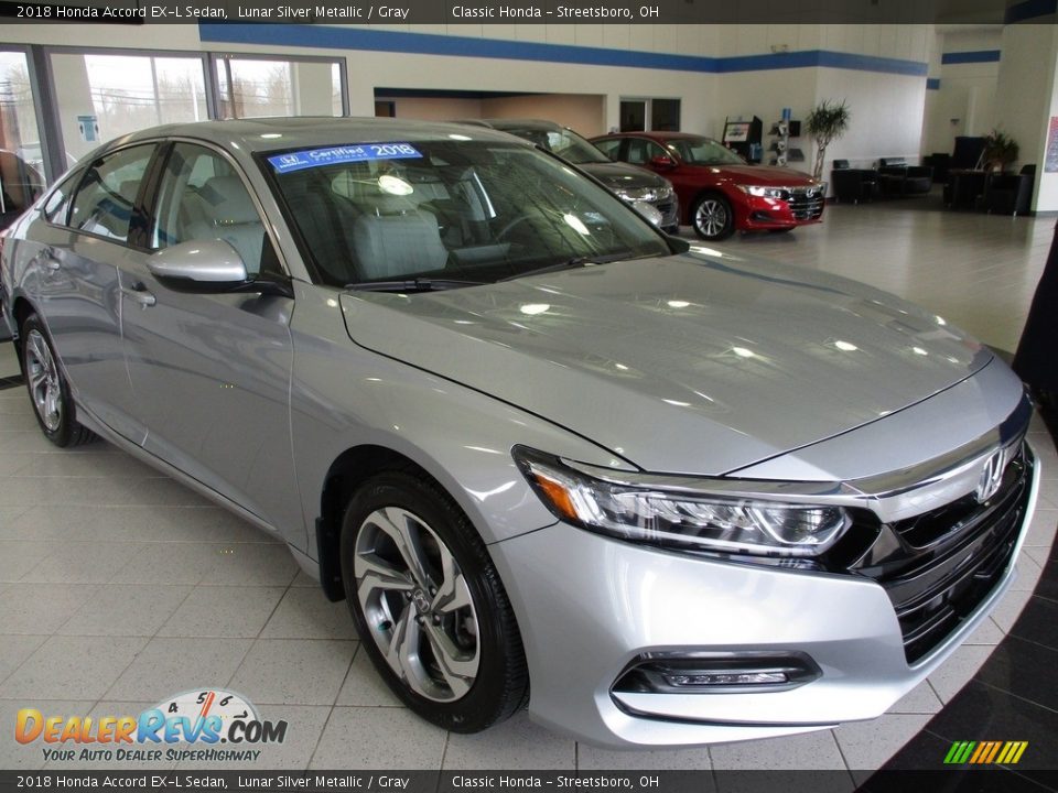 2018 Honda Accord EX-L Sedan Lunar Silver Metallic / Gray Photo #3