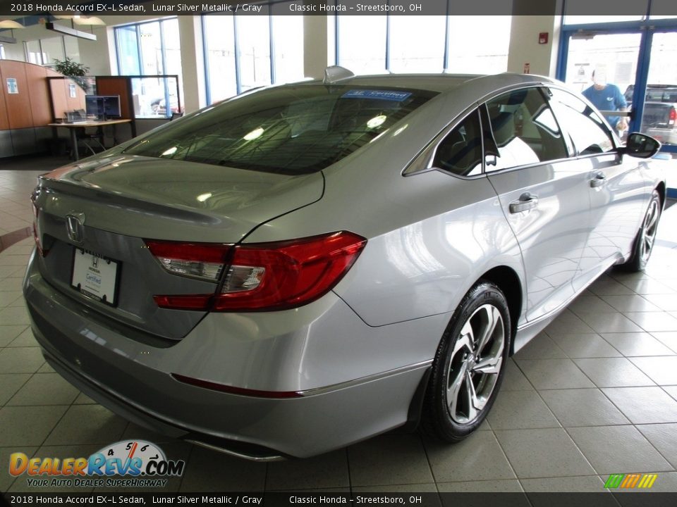 2018 Honda Accord EX-L Sedan Lunar Silver Metallic / Gray Photo #7