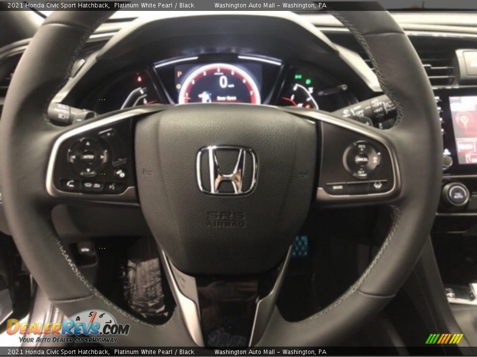 2021 Honda Civic Sport Hatchback Platinum White Pearl / Black Photo #8