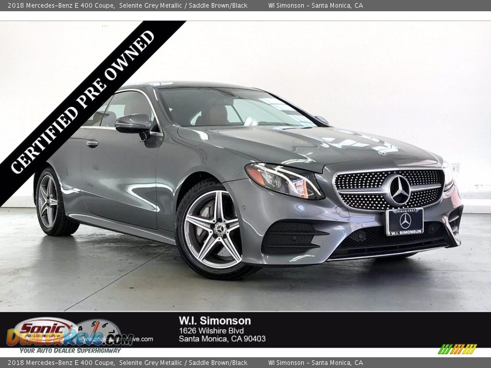 2018 Mercedes-Benz E 400 Coupe Selenite Grey Metallic / Saddle Brown/Black Photo #1