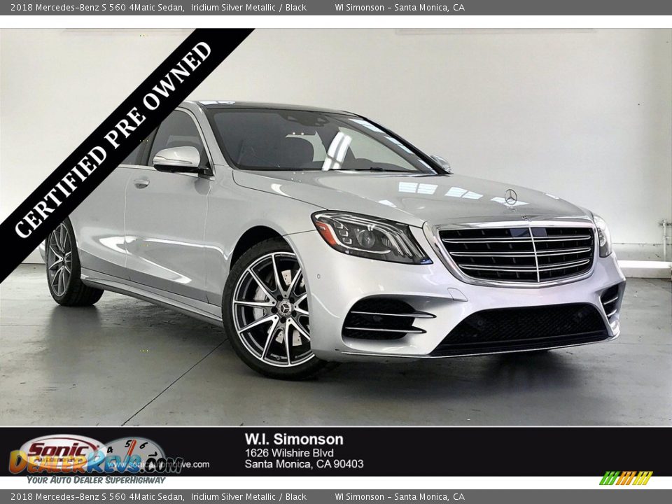 2018 Mercedes-Benz S 560 4Matic Sedan Iridium Silver Metallic / Black Photo #1