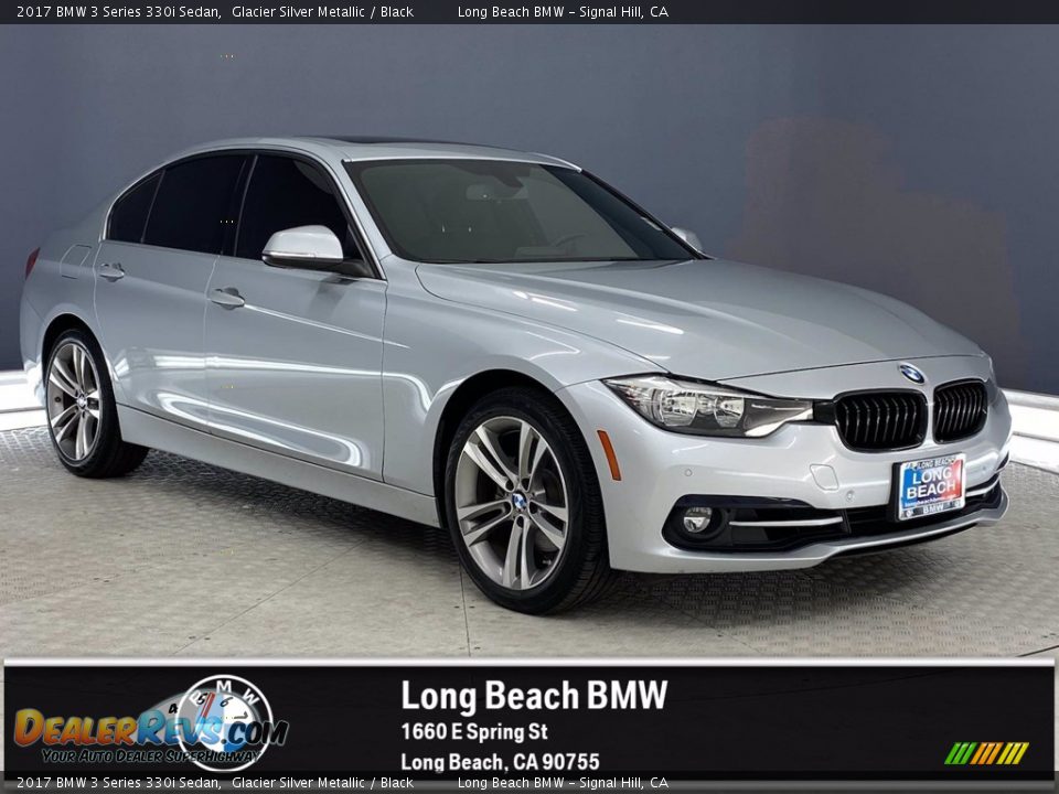 2017 BMW 3 Series 330i Sedan Glacier Silver Metallic / Black Photo #1