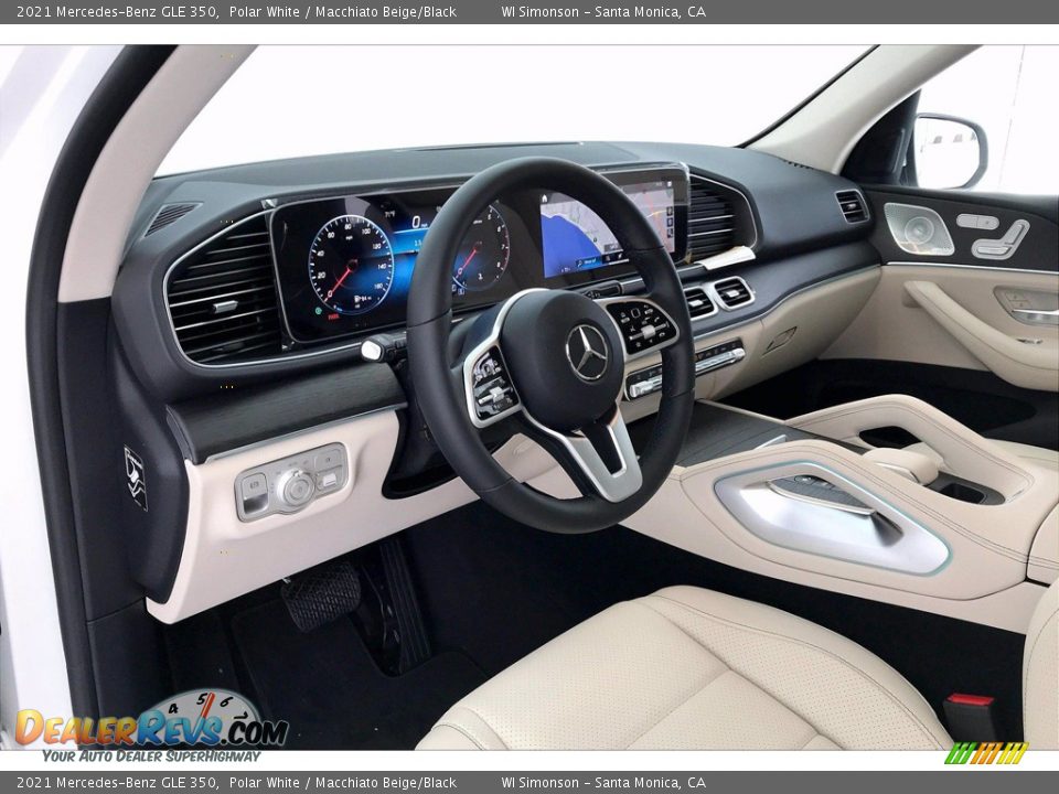 2021 Mercedes-Benz GLE 350 Polar White / Macchiato Beige/Black Photo #4