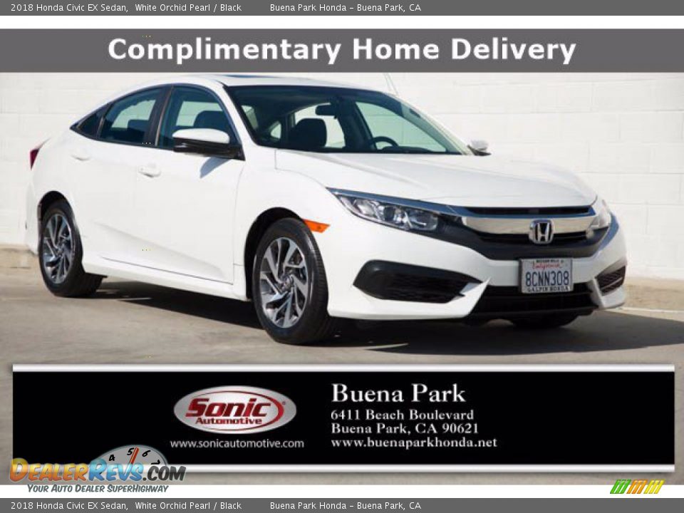 2018 Honda Civic EX Sedan White Orchid Pearl / Black Photo #1