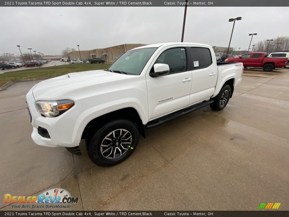 2021 Toyota Tacoma TRD Sport Double Cab 4x4 Super White / TRD Cement/Black Photo #1