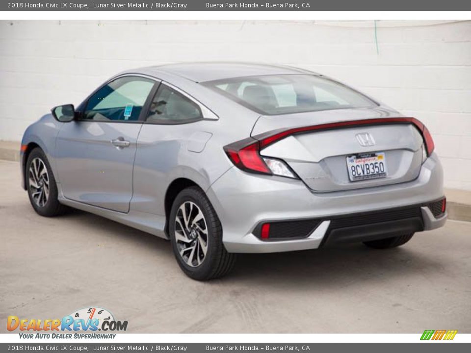 2018 Honda Civic LX Coupe Lunar Silver Metallic / Black/Gray Photo #2