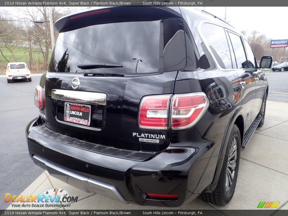 2019 Nissan Armada Platinum 4x4 Super Black / Platinum Black/Brown Photo #6