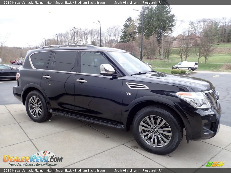 2019 Nissan Armada Platinum 4x4 Super Black / Platinum Black/Brown Photo #7