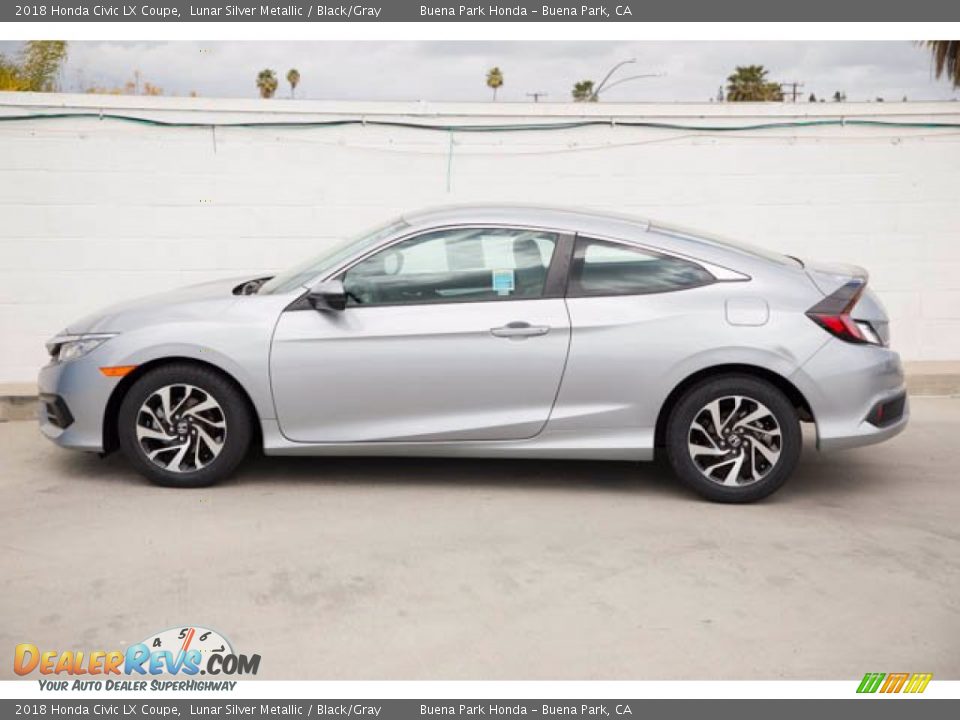 2018 Honda Civic LX Coupe Lunar Silver Metallic / Black/Gray Photo #10