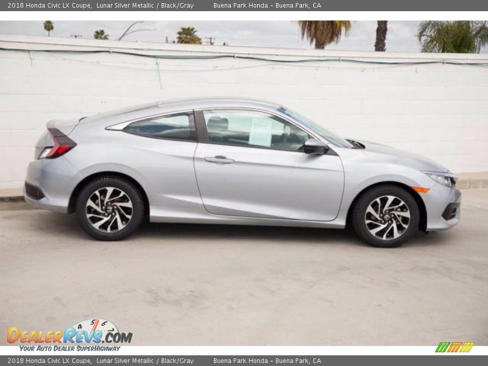 2018 Honda Civic LX Coupe Lunar Silver Metallic / Black/Gray Photo #14