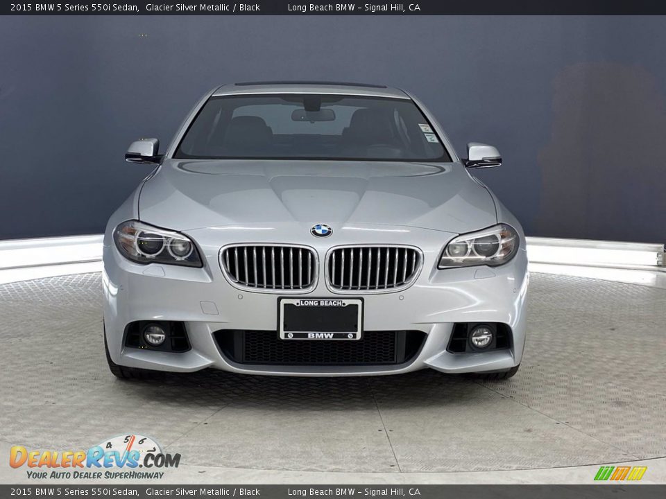 2015 BMW 5 Series 550i Sedan Glacier Silver Metallic / Black Photo #2