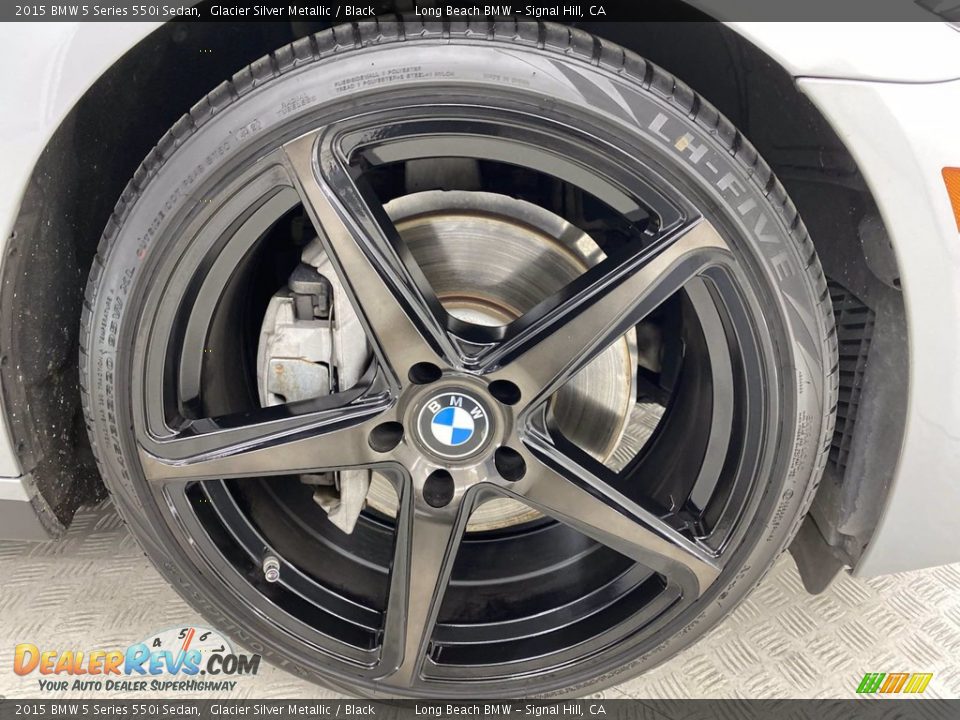 2015 BMW 5 Series 550i Sedan Glacier Silver Metallic / Black Photo #6