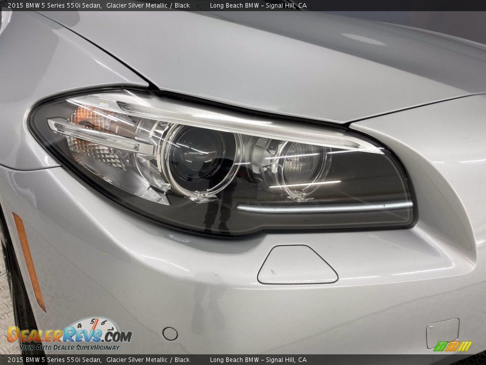 2015 BMW 5 Series 550i Sedan Glacier Silver Metallic / Black Photo #7