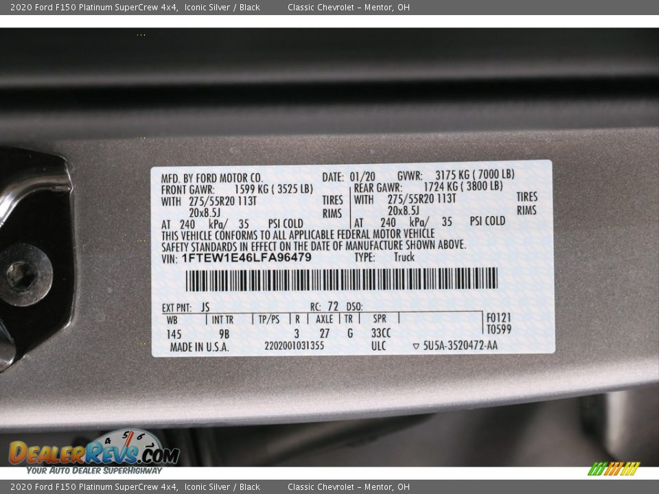 2020 Ford F150 Platinum SuperCrew 4x4 Iconic Silver / Black Photo #27