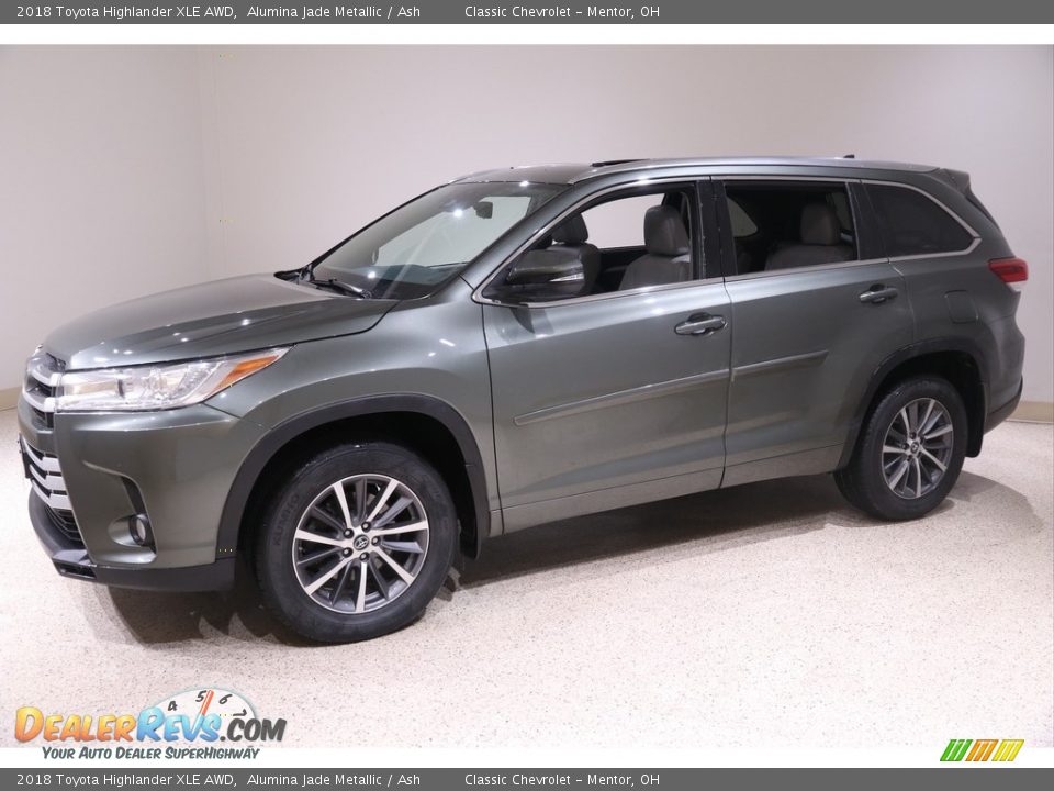 2018 Toyota Highlander XLE AWD Alumina Jade Metallic / Ash Photo #3