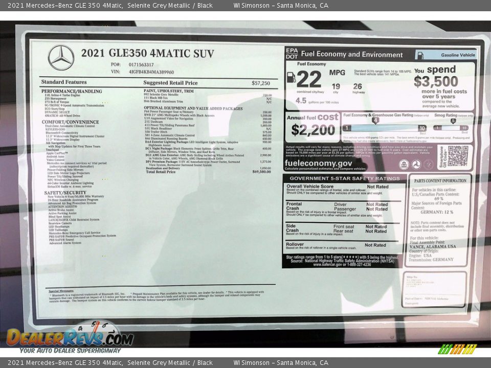 2021 Mercedes-Benz GLE 350 4Matic Selenite Grey Metallic / Black Photo #11