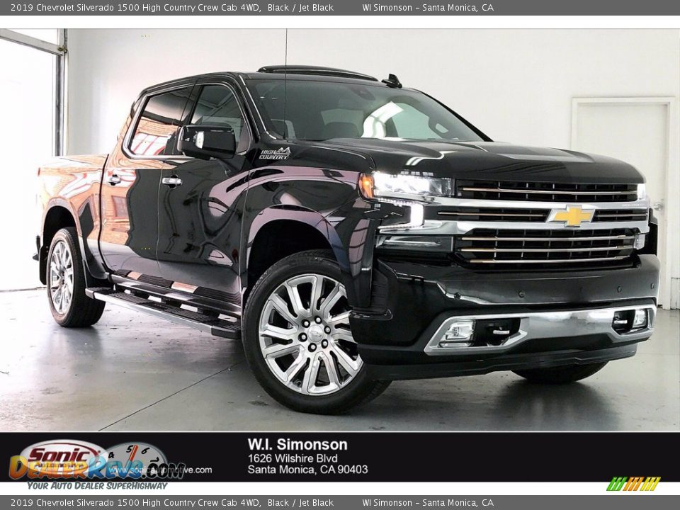 2019 Chevrolet Silverado 1500 High Country Crew Cab 4WD Black / Jet Black Photo #1