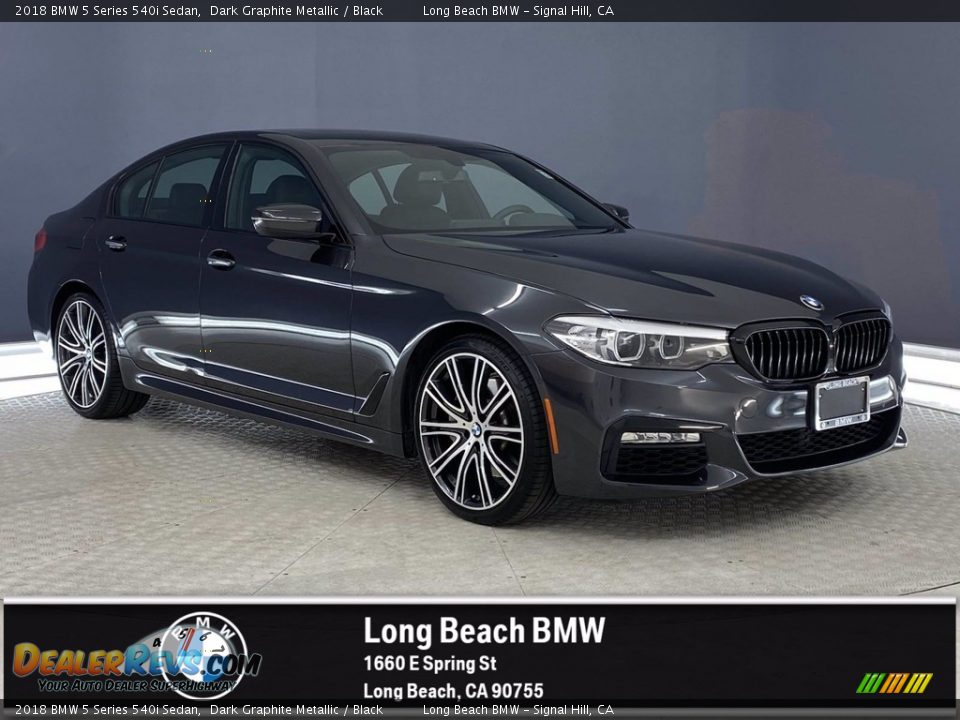 2018 BMW 5 Series 540i Sedan Dark Graphite Metallic / Black Photo #1