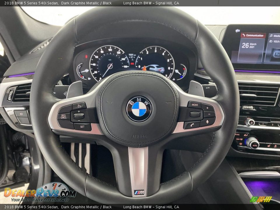 2018 BMW 5 Series 540i Sedan Dark Graphite Metallic / Black Photo #18